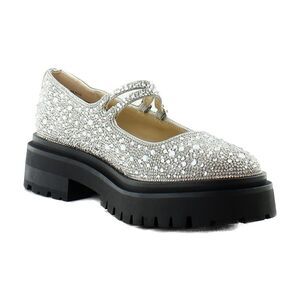 Betsey Johnson Glittering Silver Loafers
